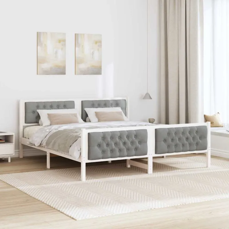 Lovos rėmas Šviesiai pilka 180 x 200 cm Kietos pušies mediena