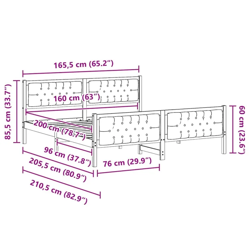 Lovos rėmas Šviesiai pilka 160 x 200 cm Kietos pušies mediena