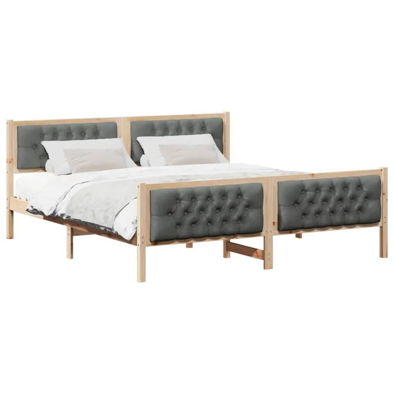 Lovos rėmas Tamsiai pilka 160 x 200 cm Kietos pušies mediena