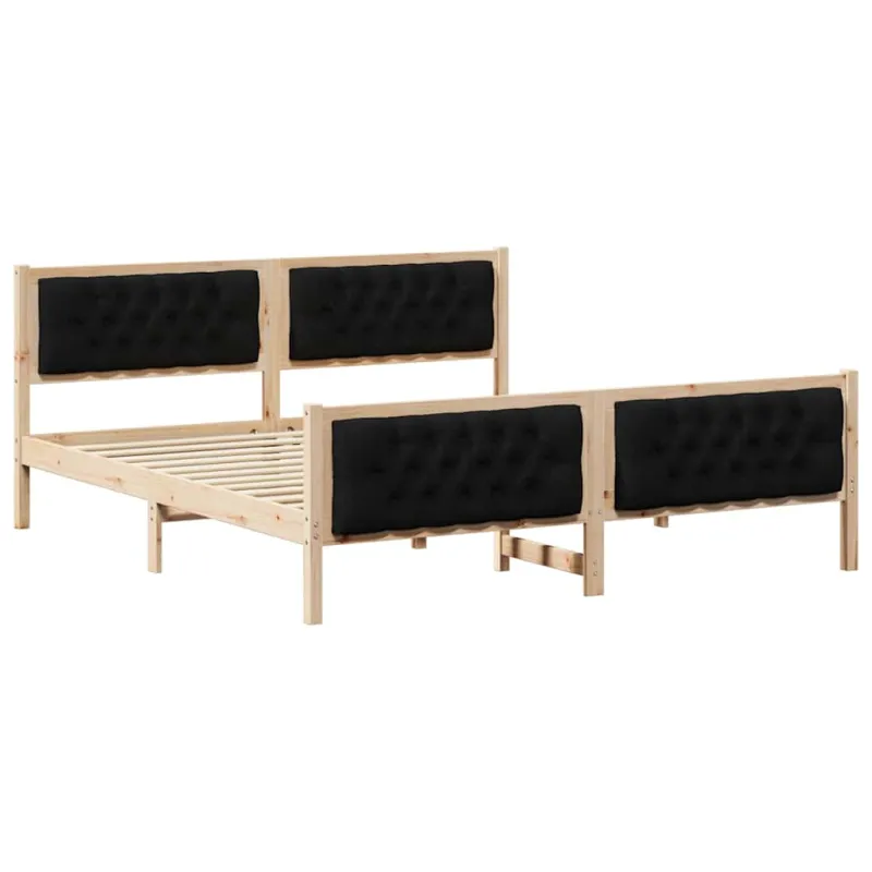 Lovos rėmas Juoda 160 x 200 cm Kietos pušies mediena