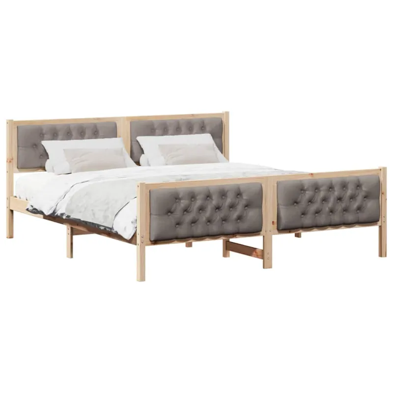 Lovos rėmas Taupe 160 x 200 cm Kietos pušies mediena