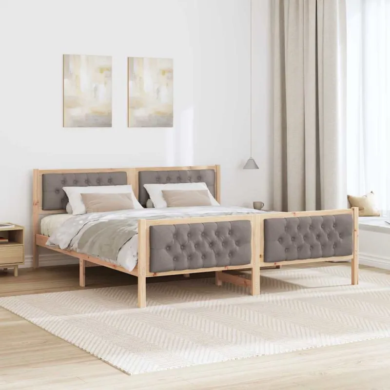 Lovos rėmas Taupe 160 x 200 cm Kietos pušies mediena