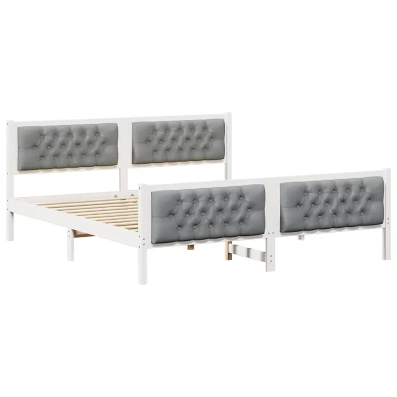 Lovos rėmas Šviesiai pilka 160 x 200 cm Kietos pušies mediena