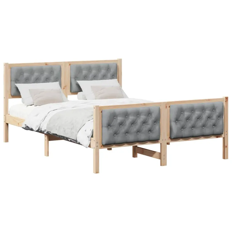 Lovos rėmas Šviesiai pilka 150 x 200 cm Kietos pušies mediena