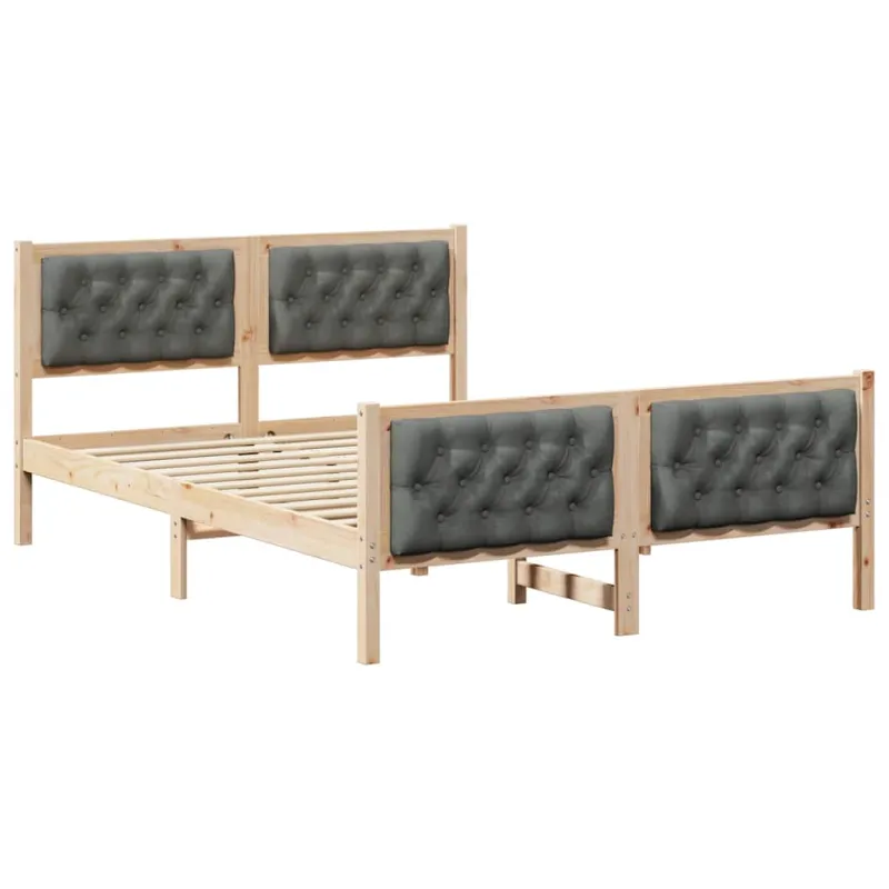 Lovos rėmas Tamsiai pilka 150 x 200 cm Kietos pušies mediena