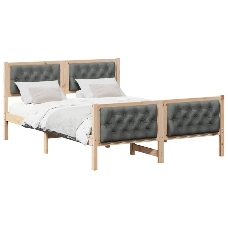 Lovos rėmas Tamsiai pilka 150 x 200 cm Kietos pušies mediena