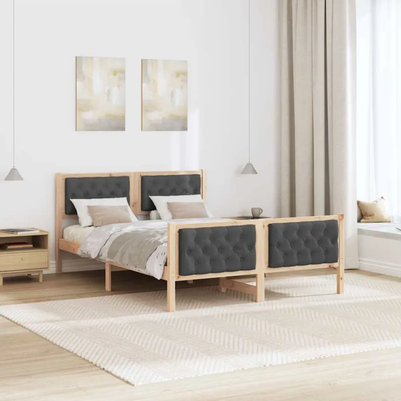 Lovos rėmas Tamsiai pilka 150 x 200 cm Kietos pušies mediena