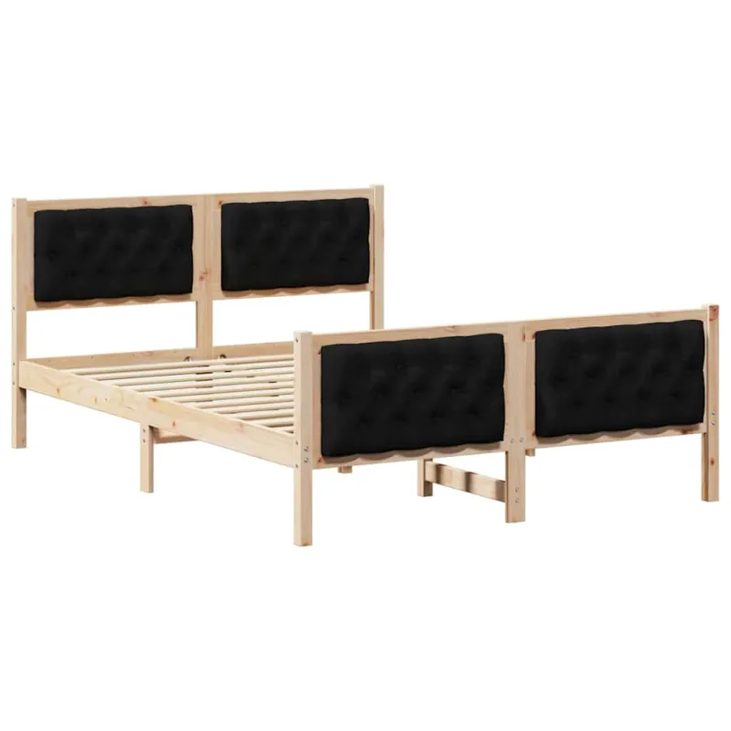 Lovos rėmas Juoda 150 x 200 cm Kietos pušies mediena