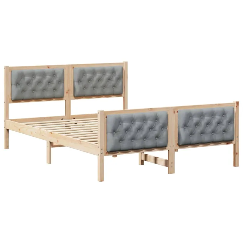 Lovos rėmas Šviesiai pilka 140 x 200 cm Kietos pušies mediena