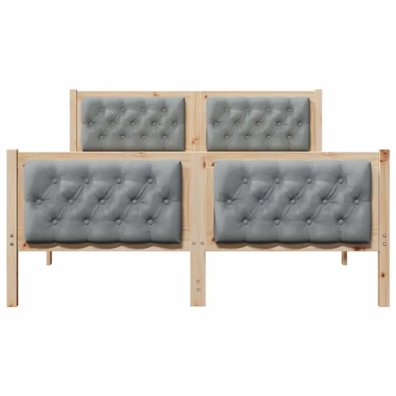 Lovos rėmas Šviesiai pilka 140 x 200 cm Kietos pušies mediena