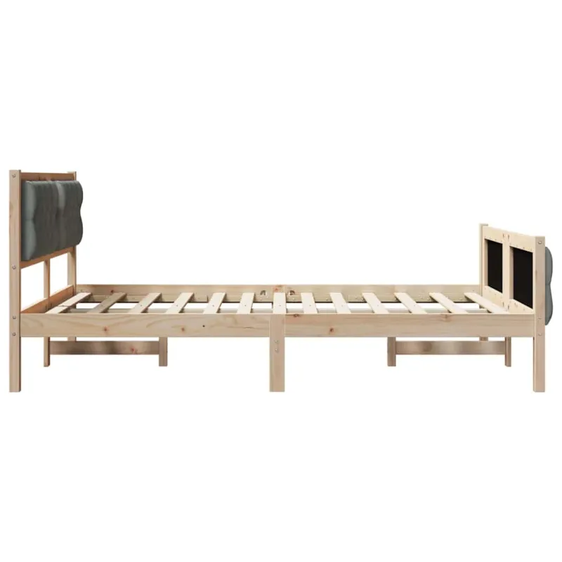 Lovos rėmas Tamsiai pilka 140 x 200 cm Kietos pušies mediena
