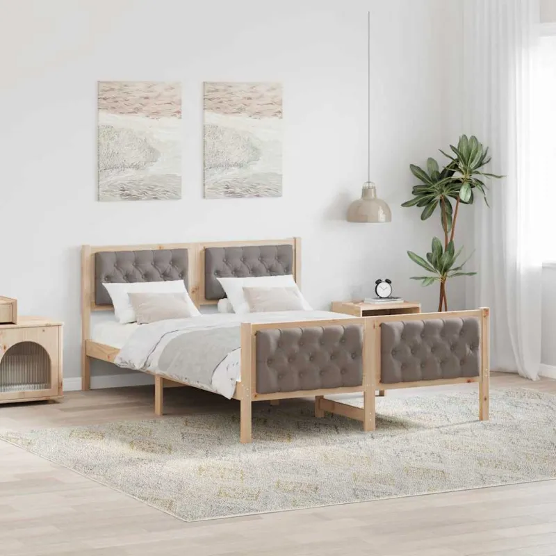 Lovos rėmas Taupe 140 x 200 cm Kietos pušies mediena