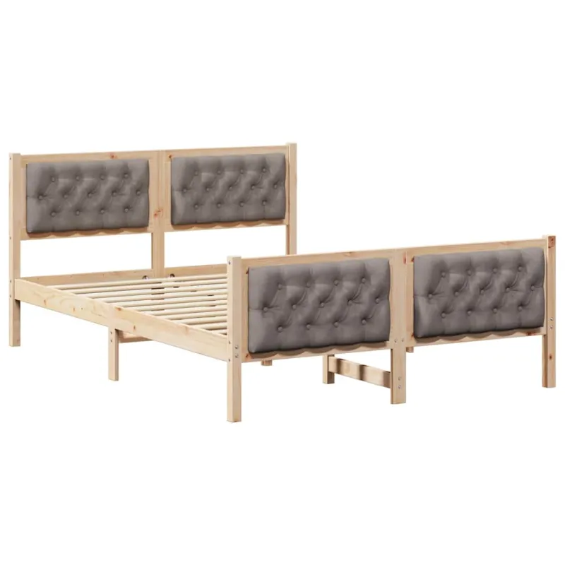 Lovos rėmas Taupe 140 x 200 cm Kietos pušies mediena