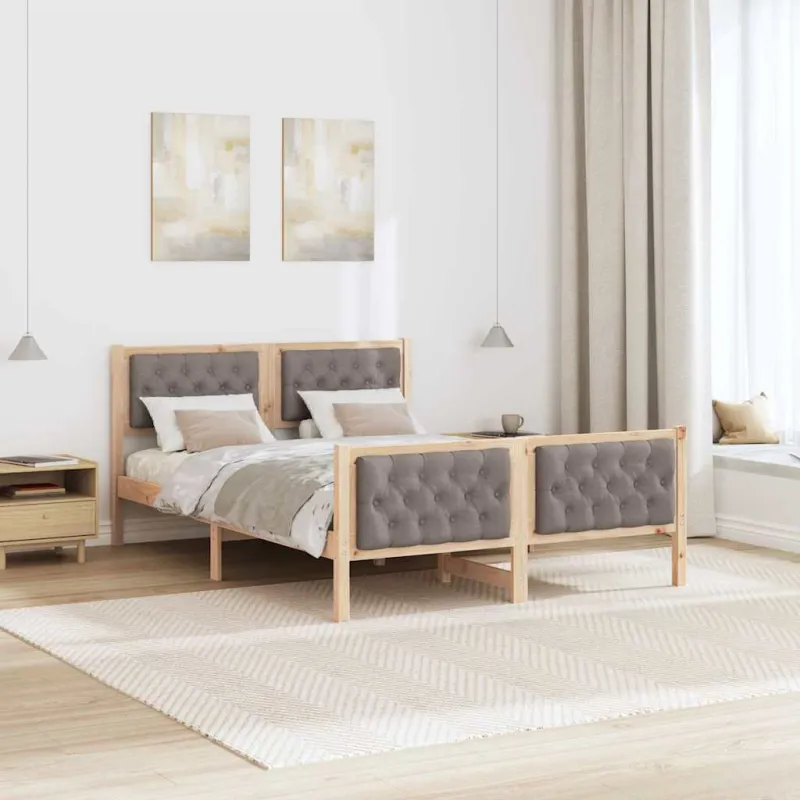 Lovos rėmas Taupe 140 x 200 cm Kietos pušies mediena