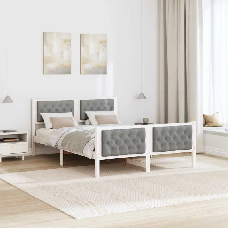 Lovos rėmas Šviesiai pilka 140 x 200 cm Kietos pušies mediena