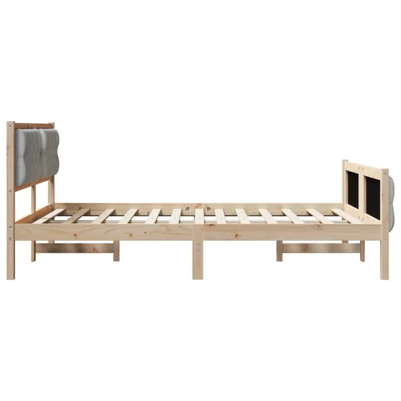 Lovos rėmas Šviesiai pilka 140 x 190 cm Kietos pušies mediena