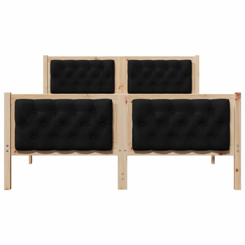 Lovos rėmas Juoda 140 x 190 cm Kietos pušies mediena