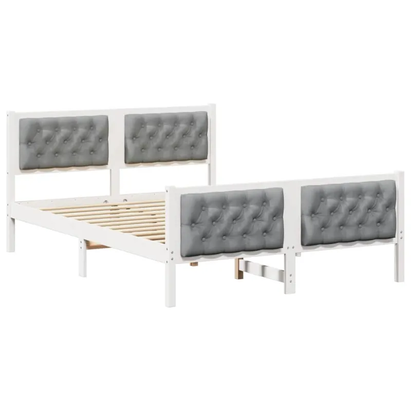 Lovos rėmas Šviesiai pilka 140 x 190 cm Kietos pušies mediena
