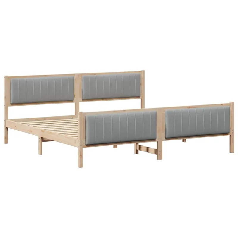 Lovos rėmas Ruda ir šviesiai pilka 200 x 200 cm Pušies masyvas