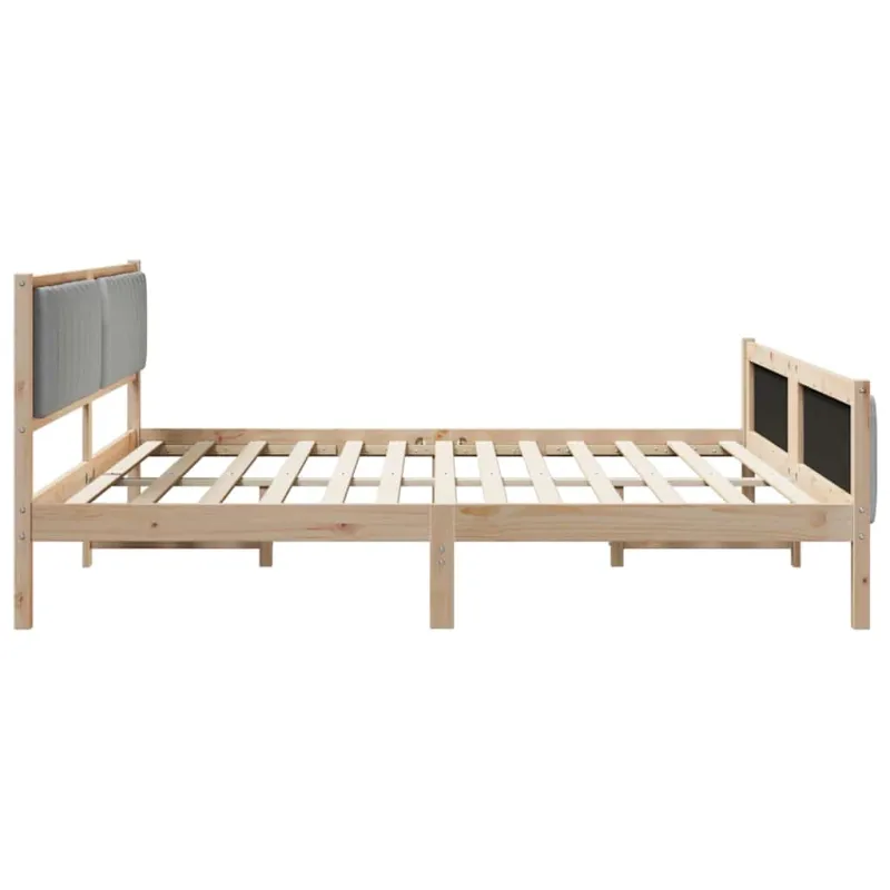 Lovos rėmas Ruda ir šviesiai pilka 200 x 200 cm Pušies masyvas