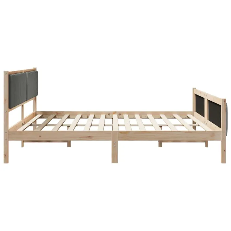 Lovos rėmas ruda ir tamsiai pilka 200 x 200 cm Pušies masyvas