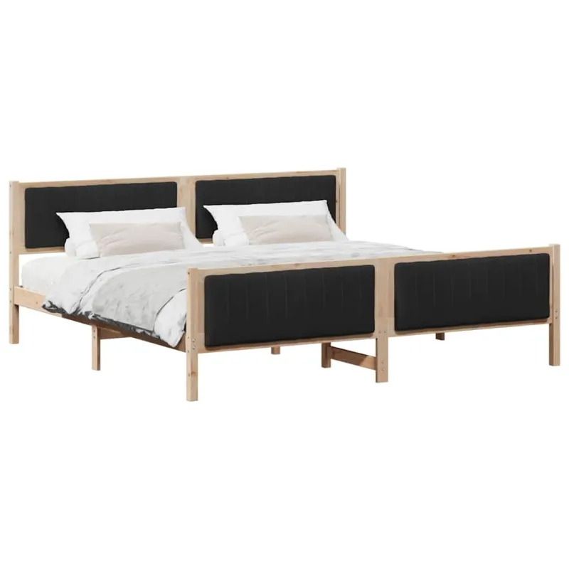 Lovos rėmas Ruda ir juoda 200 x 200 cm Pušies masyvas