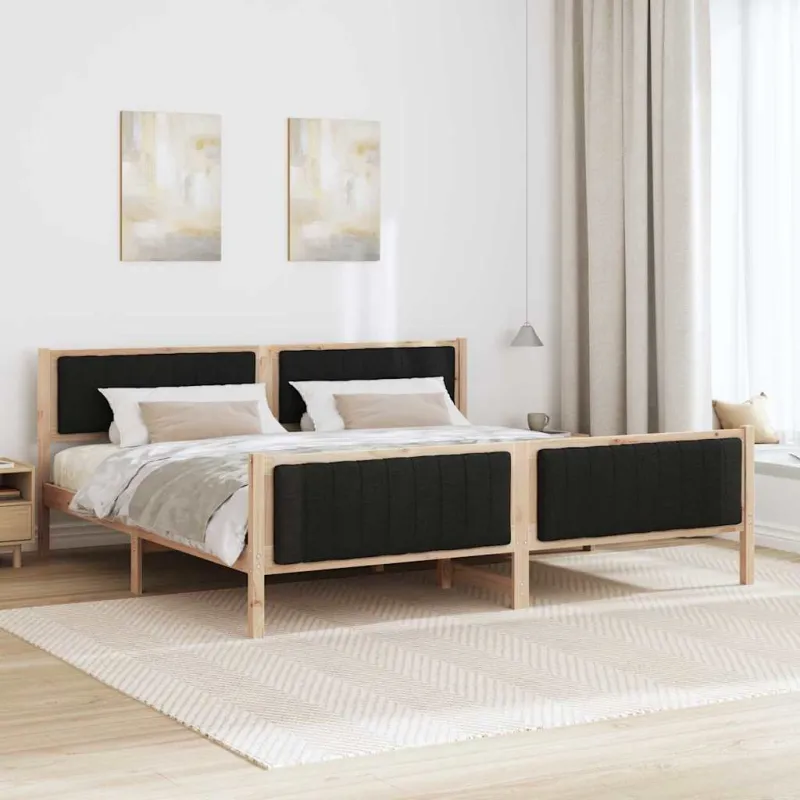 Lovos rėmas Ruda ir juoda 200 x 200 cm Pušies masyvas