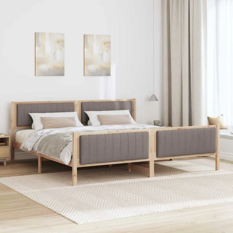 Lovos rėmas Ruda ir taupe 200 x 200 cm Pušies masyvas