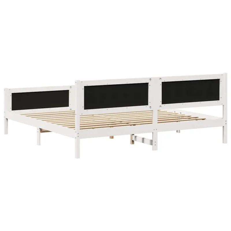 Lovos rėmas Balta ir šviesiai pilka 200 x 200 cm Pušies masyvas