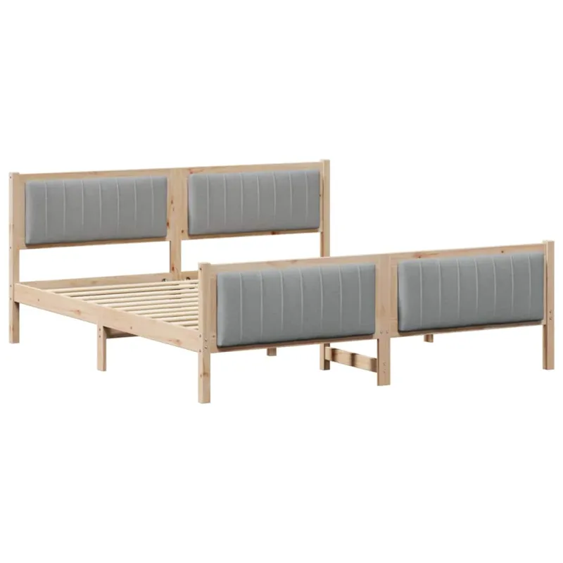 Lovos rėmas Ruda ir šviesiai pilka 180 x 200 cm Pušies masyvas