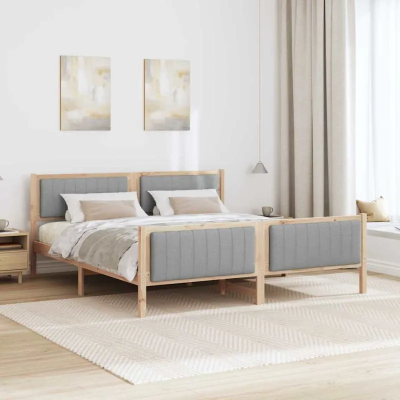 Lovos rėmas Ruda ir šviesiai pilka 180 x 200 cm Pušies masyvas