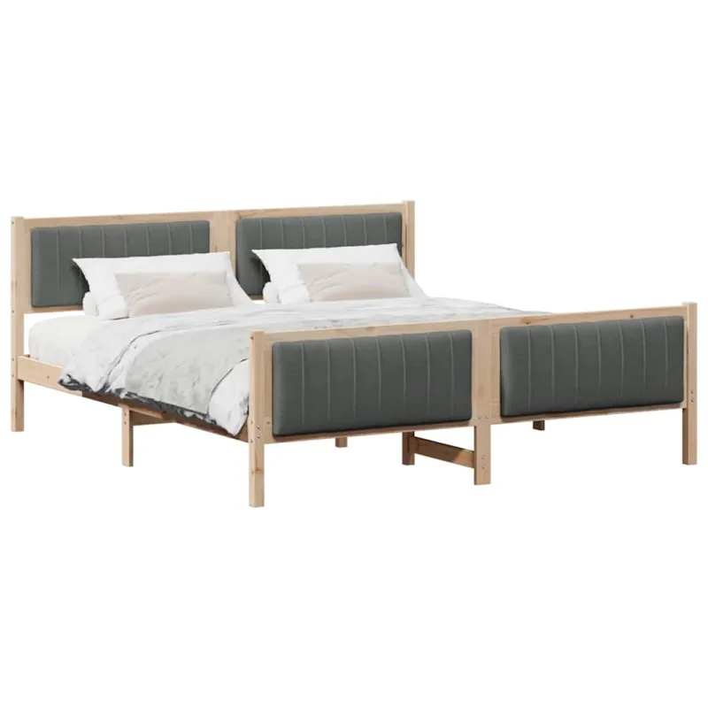 Lovos rėmas ruda ir tamsiai pilka 180 x 200 cm Pušies masyvas