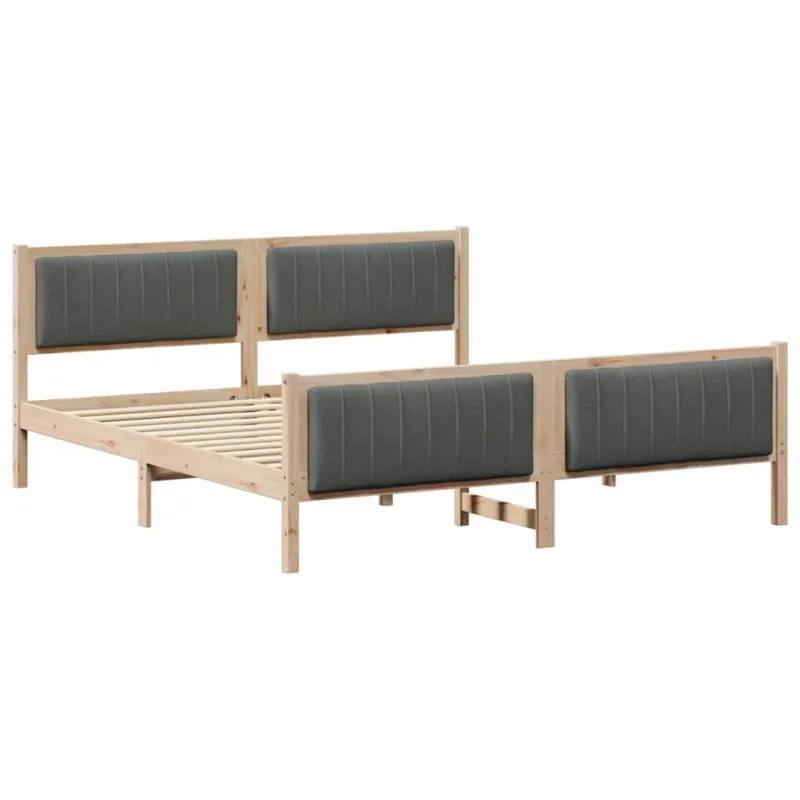 Lovos rėmas ruda ir tamsiai pilka 180 x 200 cm Pušies masyvas