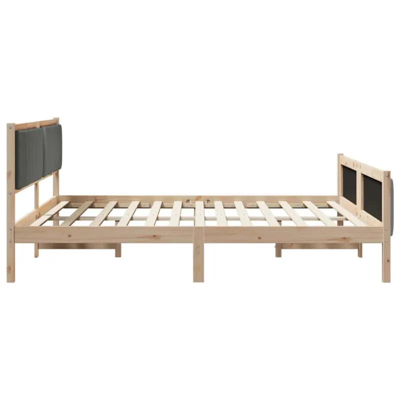 Lovos rėmas ruda ir tamsiai pilka 180 x 200 cm Pušies masyvas