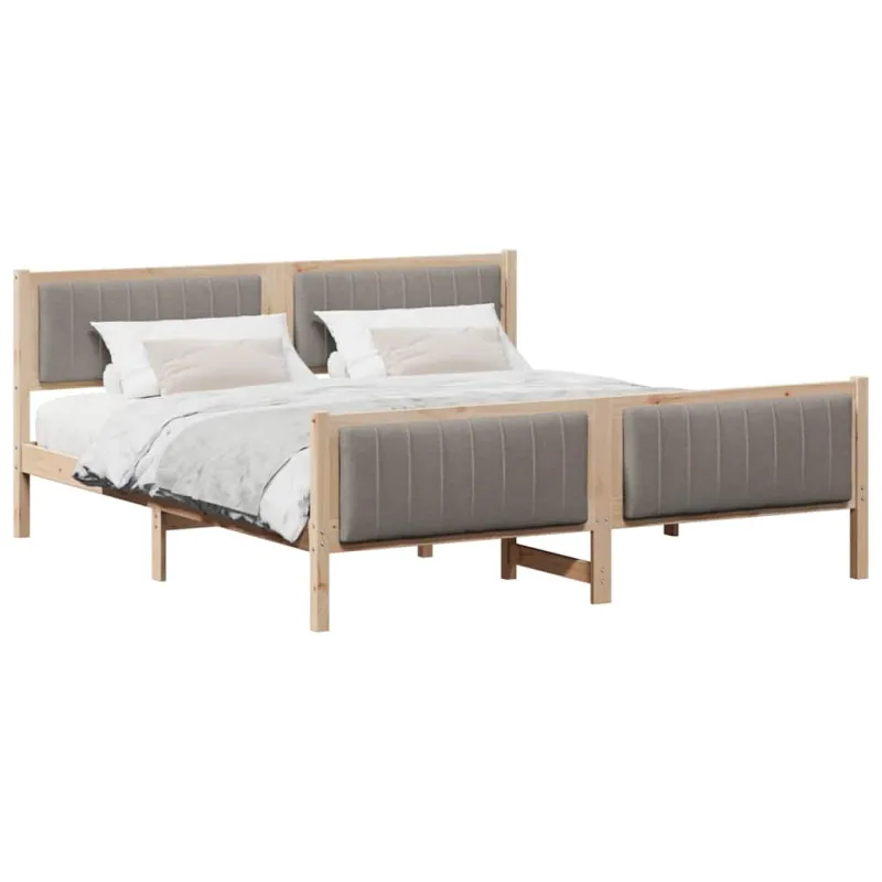 Lovos rėmas Ruda ir taupe 180 x 200 cm Pušies masyvas