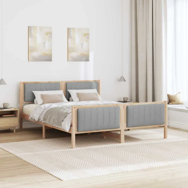 Lovos rėmas Ruda ir šviesiai pilka 160 x 200 cm Pušies masyvas