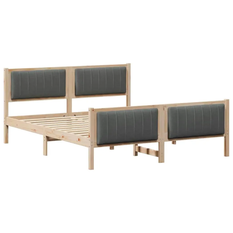 Lovos rėmas ruda ir tamsiai pilka 160 x 200 cm Pušies masyvas