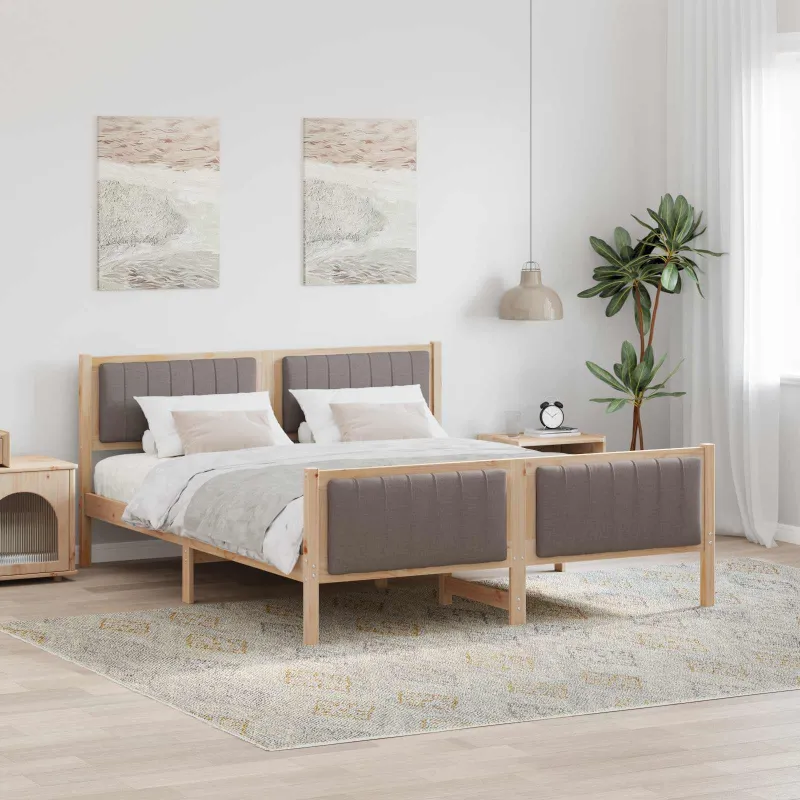 Lovos rėmas Ruda ir taupe 160 x 200 cm Pušies masyvas