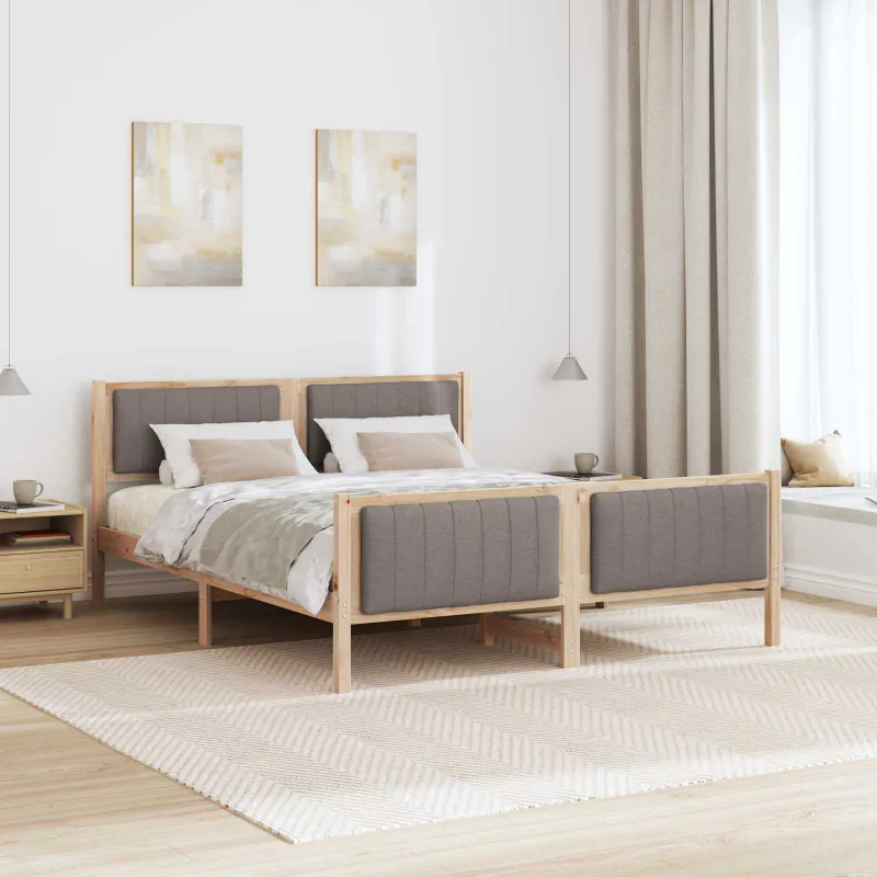 Lovos rėmas Ruda ir taupe 160 x 200 cm Pušies masyvas