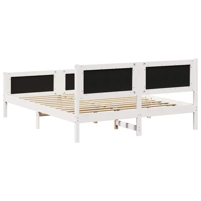 Lovos rėmas Balta ir šviesiai pilka 160 x 200 cm Pušies masyvas