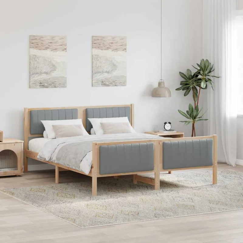 Lovos rėmas Ruda ir šviesiai pilka 150 x 200 cm Pušies masyvas