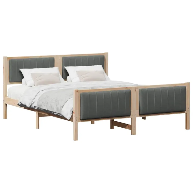 Lovos rėmas ruda ir tamsiai pilka 150 x 200 cm Pušies masyvas
