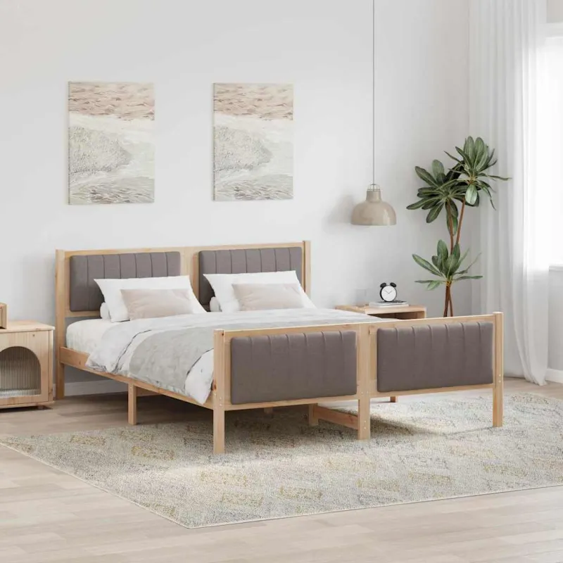 Lovos rėmas Ruda ir taupe 150 x 200 cm Pušies masyvas