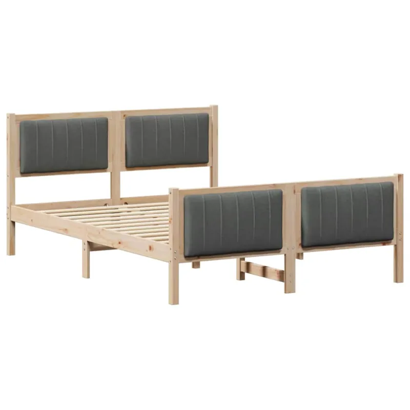 Lovos rėmas ruda ir tamsiai pilka 140 x 200 cm Pušies masyvas