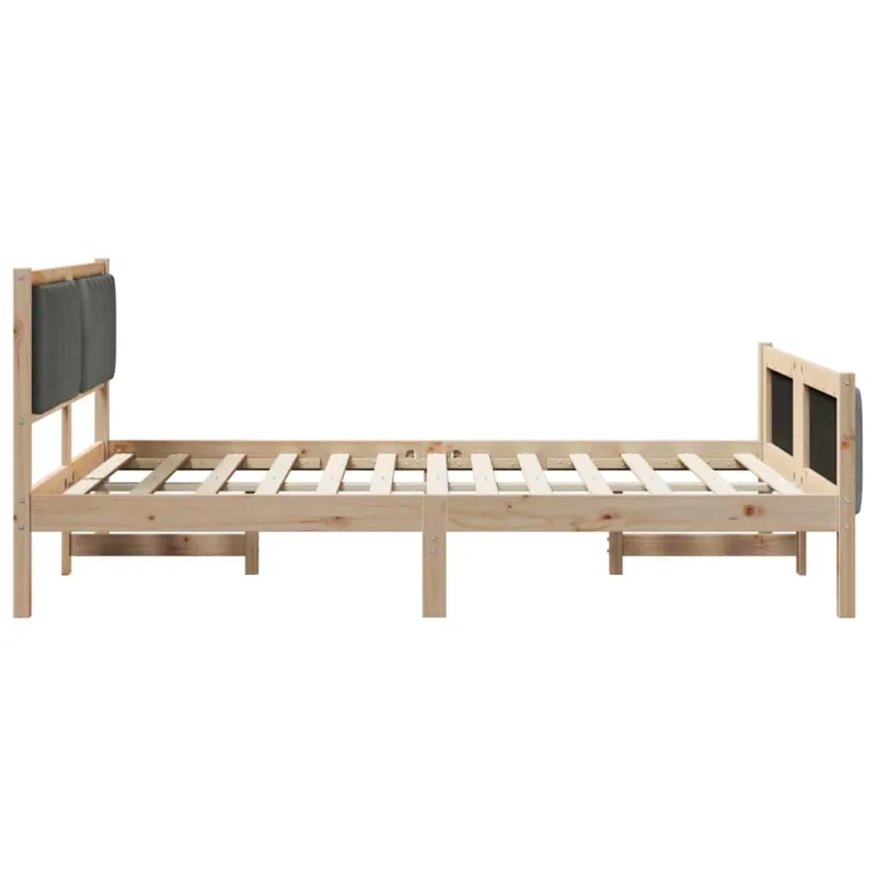 Lovos rėmas ruda ir tamsiai pilka 140 x 200 cm Pušies masyvas