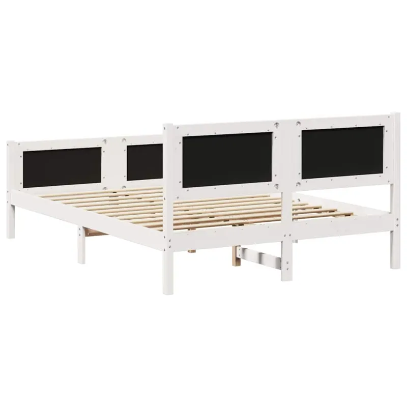 Lovos rėmas Balta ir šviesiai pilka 140 x 200 cm Pušies masyvas