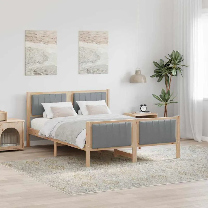 Lovos rėmas Ruda ir šviesiai pilka 140 x 190 cm Pušies masyvas
