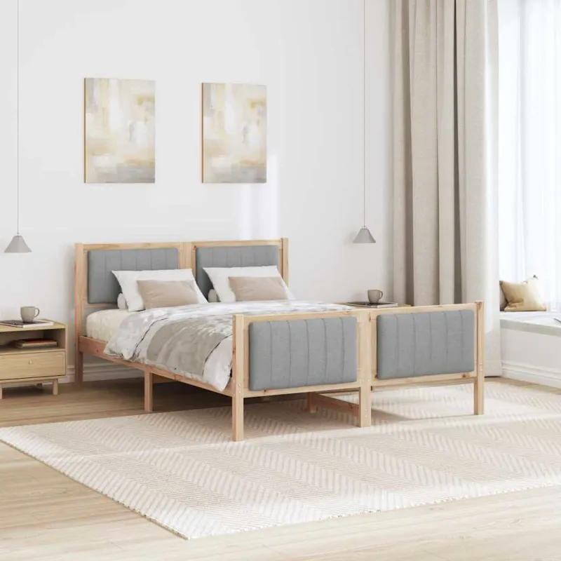 Lovos rėmas Ruda ir šviesiai pilka 140 x 190 cm Pušies masyvas