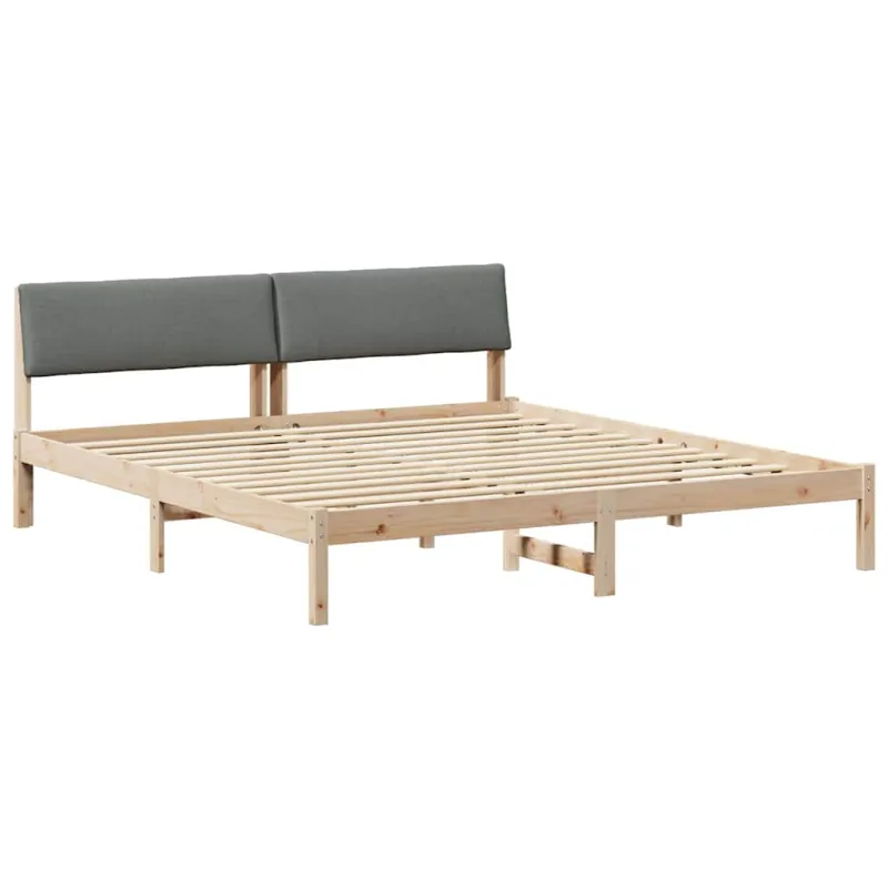 Lovos rėmas ruda ir tamsiai pilka 200 x 200 cm Pušies masyvas
