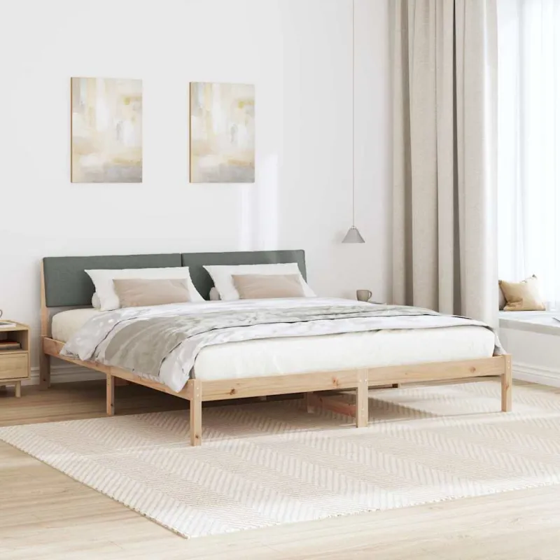 Lovos rėmas ruda ir tamsiai pilka 200 x 200 cm Pušies masyvas